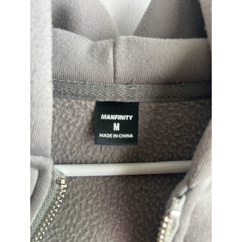 Manfinity Gray Full Zip Hoodie Mens Size Medium JIT24006600 - Picture 3 of 10
